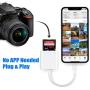 SD Card Reader for iPhone iPad,DSLR Camera Trail Game Camera Dash Cams SD/Micro SD Card Reader,Memory Card Camera Reader Adapter,Plug and Play,No App Required