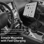 Macally Car Cup Holder Tablet Mount with Two High Powered USB Charging Ports 4.2A 21W, 2 Cigarette Lighter Sockets, 8" Long Neck, Works with Smartphones, iPad, Tablets, (MCUPPOWERTAB)