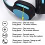 Wireless Headset with Mic,Foldable Bluetooth Headphone with 3.5mm Audio Jack for PC/iPhone/Android Smartphones Computers(Black+Blue)