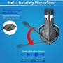 Gaming Headset, Noise Canceling Headphones with Mic,LED Light and Soft Memory Earmuffs,7.1 Surround Sound Stereo Gaming Headset for PC, Laptop, PS4, Xbox One Controller and Nintendo Switch