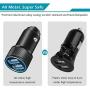 LUOSIKE Car Charger, 24W 4.8A Dual USB Car Charger Adapter AL-Alloy + 2-Pack 3FT Braided USB Type C Fast Charging Cable Kit Compatible with Samsung Galaxy S10 S10e S9 S8 Plus, LG V40, Pixel -Updated