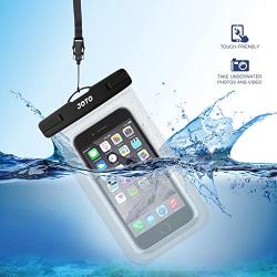 JOTO Universal Waterproof Pouch Cellphone Dry Bag Case for iPhone 11 Pro Max Xs Max XR X 8 7 6S Plus, Galaxy S20 Ultra S20+ S10 Plus S10e S9 Plus S8/Note 10+ 10 9 8, Pixel 4 XL 3a up to 6.9" -Clear