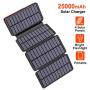 Solar Charger 25000mAh, Riapow Solar Power Bank with 4 Solar Panels and Dual USB & Type-C Input for Smart Phones, ipad and Laptop, Outdoor Waterproof