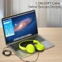 Avantree Long Cord Wired Headphones with Microphone(1.5M/4.9FT), Superb Sound, Comfortable, for Kids, Adults, Lightweight, On Ear Headset for Phone, Laptop, Computer, iPad, Tablet - 026 Yellow Green