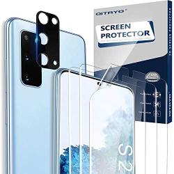 QITAYO 3 Pack Screen Protector Designed for Samsung Galaxy S20 and 1 Pack Camera Lens Protector Compatible with Samsung Galaxy S 20 (6.2 inch), No-Bubble, Anti-Scratch