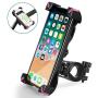 QMEET Bike Phone Mount 360°Rotation, Bike Phone Holder for iPhone Android GPS Other Devices Between 3.5 to 6.5 inches (Black Pink)