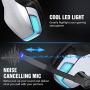 BENGOO V-4 Gaming Headset for Xbox One, PS4, PC, Controller, Noise Cancelling Over Ear Headphones with Mic, LED Light Bass Surround Soft Memory Earmuffs for PS2 Mac Nintendo 64 Game Boy Advance Games