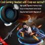 Gaming Headset for Xbox One,PS4,PC,Laptop,Tablet with Mic,Pro Over Ear Headphones,Two Free 3.5mm Y Splitter,Noise Canceling,USB Led Light,Stereo Bass Surround for Kids,Mac,Smartphones