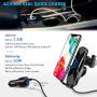 Wireless Car Charger 15W Fast Charging Touch Sensing Auto-Clamping Car Wireless Charger Air Vent Clip Car Phone Mount for iPhone SE/11/11 Pro Series/X/XR/8, Samsung Galaxy S20 S10 Note10/9 (Q1-Black)