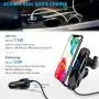 Wireless Car Charger 15W Fast Charging Touch Sensing Auto-Clamping Car Wireless Charger Air Vent Clip Car Phone Mount for iPhone SE/11/11 Pro Series/X/XR/8, Samsung Galaxy S20 S10 Note10/9 (Q1-Black)
