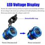 YONHAN Quick Charge 3.0 Dual USB Charger Socket, Waterproof Power Outlet Fast Charge with LED Voltmeter & Wire Fuse DIY Kit for 12V/24V Car Boat Marine ATV Bus Truck and More - Deep Blue