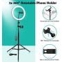 Ring Light with Stand, Selfie Ring Light, 9 Colors LED Ring Light with Tripod Stand and Phone Holder for Makeup/Live Stream/YouTube/Photography, Compatible with iPhone/Android