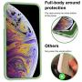 KUMEEK for iPhone 11 Case Fingerprint | Kickstand | Anti-Scratch | Microfiber Liner Shock Absorption Gel Rubber Full Body Protection Liquid Silicone Case for iPhone 11- Matcha