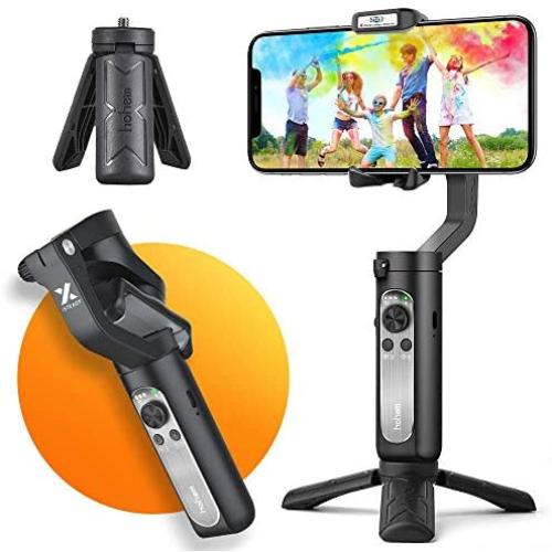 3-Axis Gimbal Stabilizer for Smartphone,0.5lbs Lightweight Foldable Phone Gimbal w/Auto Inception Dolly-Zoom Time-lapse, Handheld Gimbal for iPhone 11 pro max/11/Xs Max/Samsung - Hohem iSteady X