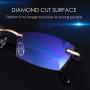 TERAISE Rimless Reading Glasses Fashion Diamond Cut Edge Design Anti-Blue Lens Spectacle Readers for Men(1.5X)