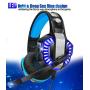 Pro Stereo Gaming Headset for PS4 Xbox One PC, All-Cover Over Ear Headphones Deep Bass Surround Sound with360° Noise Canceling Mic & LED Light for Switch Mac Laptop