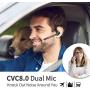Bluetooth Headset 5.0 with CVC8.0 Dual Mic Noise Cancelling Bluetooth Earpiece 16Hrs Talktime Wireless Headset Hands-Free Earphone for Truck Driver iPhone Android Cell Phones