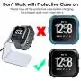 CAVN Charger Dock Compatible with Fitbit Versa/Versa Lite (Not for Versa 2), Premium Aluminum Charging Cable Cord Station Cradle Base Attached 4.2ft USB Stand Cable Smartwatch Accessories (Silver)