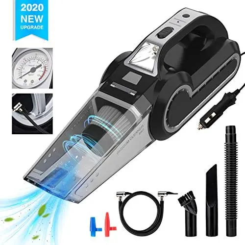 Enpro Handheld Vacuums, Mutifunction Car Vacuums Cleaner with Searchlight, Tire Pressure Gauge and Car Inflator, 120W DC 12V Up to 6500Pa Powerful Suction for Wet and Dry Amphibious Enpro Handheld Vacuums, Mutifunction Car Vacuums Cleaner with Searchlight, Tire Pressure Gauge and Car Inflator, 120W DC 12V Up to 6500Pa Powerful Suction for Wet and Dry Amphibious