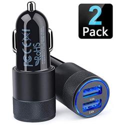 Car Charger, Ailkin 3.4a Fast Charge Dual Port USB Cargador Carro Lighter Adapter for iPhone X XR XS Max 8 Plus 7s 6s, 11 Pro Max, iPad, Tablet, Samsung Galaxy S10 Plus S7 j7 S10e S9 Note 8, LG, GPS