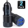 Car Charger, Ailkin 3.4a Fast Charge Dual Port USB Cargador Carro Lighter Adapter for iPhone X XR XS Max 8 Plus 7s 6s, 11 Pro Max, iPad, Tablet, Samsung Galaxy S10 Plus S7 j7 S10e S9 Note 8, LG, GPS
