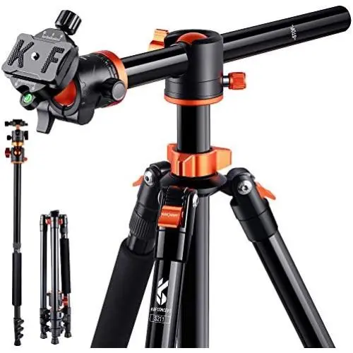 K&F Concept 72 Inch Camera Tripod, S211 Transverse Center Column Aluminium Professional DSLR Tripod with 360 Degree Ball Head,Quick Release Plate,Detachable Monopod 10kg Load for Travel and Work K&F Concept 72 Inch Camera Tripod, S211 Transverse Center Column Aluminium Professional DSLR Tripod with 360 Degree Ball Head,Quick Release Plate,Detachable Monopod 10kg Load for Travel and Work