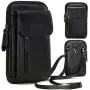 VIIGER Cell Phone Purse Small Crossbody Purse Mens Crossbody Phone Pouch Case Leather Belt Pouch Belt Holder Holster Belt Loop Bag Messenger Wallet for iPhone 11 Pro Max/Xs Max/7 Plus/8 Plus, Black
