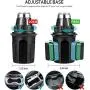LUXMO Cup Holder Phone Mount & Tablet Holder for Car, 2-in-1 Car Cradles with Adjustable Neck Extended Cup Holder for Cell Phone iPhone, Samsung, Google & iPad Air/Mini, Galaxy Tab Under 12.9”Tablet.