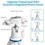 Phone Tripod, UBeesize 12 Inch Flexible Cell Phone Tripod Stand Holder with Wireless Remote Shutter & Universal Phone Mount, Compatible with iPhone/Android/DSLR/GoPro Camera, White