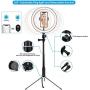 Kikunum 10.2" Selfie Ring Light Dimmable with Tripod Stand and Cell Phone Holder, Mini Led Camera Ring Light for Live