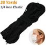 Elastic String for Masks, High Elasticity 20 Yards 1/4 Inch Elastic String Cord Bands Rope for Sewing, Earloop Stretch Elastic Thread for Crafts DIY Making Masks, Handmade String for Sewing (Black)