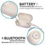 LYPERTEK TEVI - True Wireless Earbuds, Bluetooth 5.0 Stereo Hi-Fi Sound Wireless Earphones, IPX7 Waterproof, Upto 70 Hours Playtime, in-Ear Bluetooth Earphones with Charging Case (Ivory)