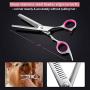 H-Jia Dog Grooming Scissors Set, Safety Round Blunt Tip Pet Grooming Kit-Straight, Curved, Thinning Shears with Comb Grooming Glove, Sharp Durable Grooming Tools for Large Small Dogs and Cats