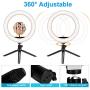 10" LED Selfie Ring Light with Tripod Stand Cell Phone Holder for Make Up/Live Stream,Desk Dimmable Ring Light for YouTube Video/Photography,3 Light Mode(Remote Control Inclued)