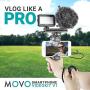 Movo Smartphone Video Kit V1+ Vlogging Kit with Tripod, Grip, Shotgun Microphone, LED Light and Wireless Remote - YouTube Equipment Compatible with iPhone, Android Samsung Galaxy, Note - Vlogging Gear