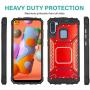 CasemartUSA Phone Case for [Samsung Galaxy A11], [Alloy Series][Red] Aluminum Metal Plate Military Grade Shockproof Protective Cover for Samsung Galaxy A11 (Verizon, AT&T, Metro, T-Mobile)