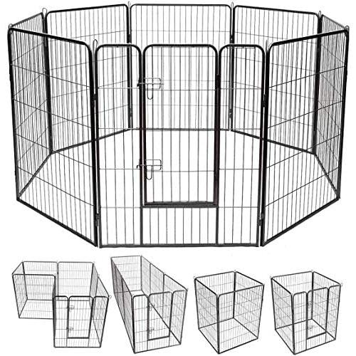 fam famgizmo Heavy Duty Foldable Metal Exercise Pen & Pet Playpen Puppy Cat Exercise Fence Barrier Playpen Kennel, Outdoor & Indoor,8/16 Panels