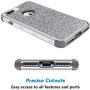 iPhone 8 Plus Case, iPhone 7 Plus Case, Hython Heavy Duty Defender Protective Case Bling Glitter Sparkle Hard Shell Armor Hybrid Shockproof Rubber Bumper Cover for iPhone 7 Plus and 8 Plus, Gray
