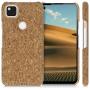kwmobile Case Compatible with Google Pixel 4a - Protective Cork Mobile Cell Phone Cover - Light Brown