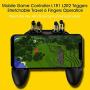 Mworld2 Mobile Game Controller with L1R1 L2R2 Triggers, Mobile Controller 6 Fingers Operation, Joystick Remote Grip for 5.5” -6.5” Android and iOS Cellphone Gamepad Accessories