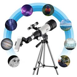 Telescope for Kids and Beginners F400 70AZ - 70mm Apeture Travel Scope 400mm AZ Mount - Good Partner to View Moon and Planet - with Backpack and Smartphone Mount