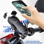 Waterproof Motorcycle Phone Holder Wireless Charger and USB 3.0 Quick Charge Phone Mount 2 in 1 360 Rotation Fit 22-32mm Handlebar or Rear-View Mirror 12-24V Vehicles