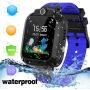 Kids Smart Watch Waterproof with GPS Tracker Phone Smartwatch SOS Game Voice Chat 1.44 Touch Screen for Boys Girls Birthday Gift (Blue)