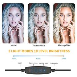 LED Selfie Ring Light,10" Desktop Ring Light,Selfie Lamp with Phone Stand and Tripod,3 Modes&10Brightness Levels,with Bluetooth Remote Control for YouTube TikTok Live Streaming,Video Shoot,Selfie