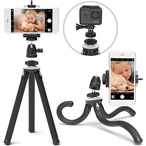 Xenvo SquidGrip Flexible Cell Phone Tripod and Portable Action Camera Holder - Compatible with iPhone, GoPro, Android, Samsung, Google Pixel and All Mobile Phones