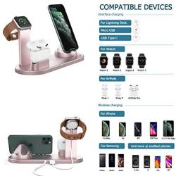 LUKKAHH Wireless Charger, 4 in 1 Wireless Charging Station for Apple Watch and Airpods Pro, Charger Stand for Multiple Devices, Qi Fast Wireless Charging Dock for iPhone 11/11 Pro Max/X/XS/XS/8/8 Plus