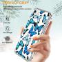 LUHOURI iPhone SE 2020 Case,iPhone 8 Case,iPhone 7 Case with Screen Protector,Clear with Floral Flower for Girls Women,Protective Phone Case for iPhone 7 /iPhone 8/ iPhone SE2 Blue Butterflies