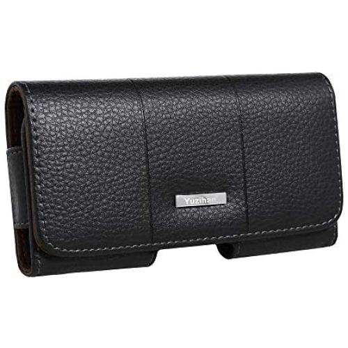 Yuzihan Premium Genuine Leather Holster Fit for iPhone 11 iPhone 11 Pro Max Holster iPhone Xs Max Holster 8 Plus 7 Plus 6 Plus Belt Holster Pouch Fit for Phone with Slim Case On