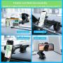 Windshield Phone Stand for Car, Dashboard Phone Mount 360° Rotation Stretchable One Touch Car Holder Compatible for iPhone 8 Plus X XR XS MAX 7 6s Samsung S10 S8 S9 Plus S7 Note 9 8 LG G5 G6 Nexus 5X