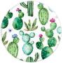 Cute Cactus Background Pattern Design On White PopSockets Grip and Stand for Phones and Tablets